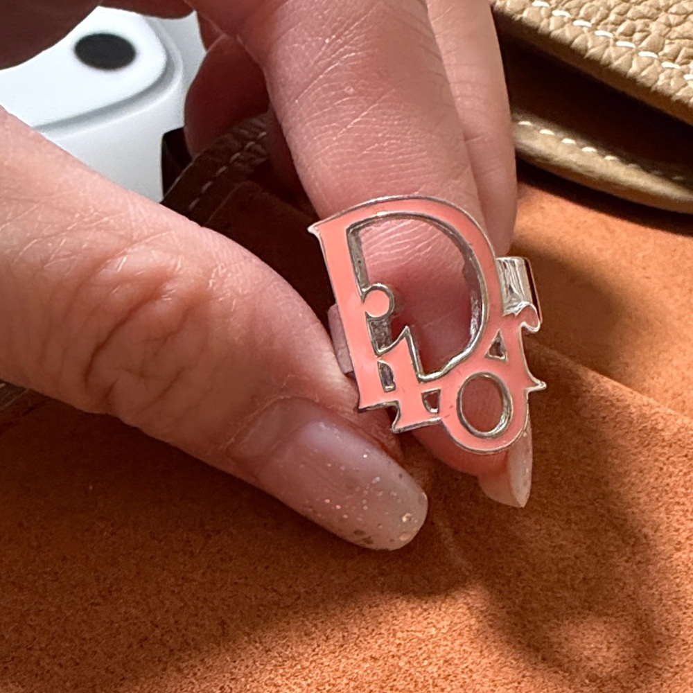 Dior Logo Ring – Silver Tone – Preloved